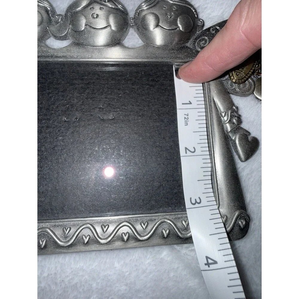 Grandkids Metal Picture Frame 4x6 Silver Tone Cute Kids Hearts Charm